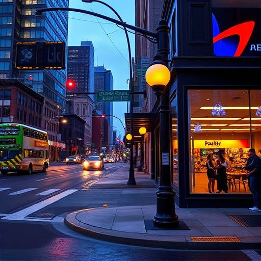 A street corner in Belltown, Seattle, reflecting the vibrant neighborhood where Aetheria Academy's Belltown Creative Arts Studio is located.
