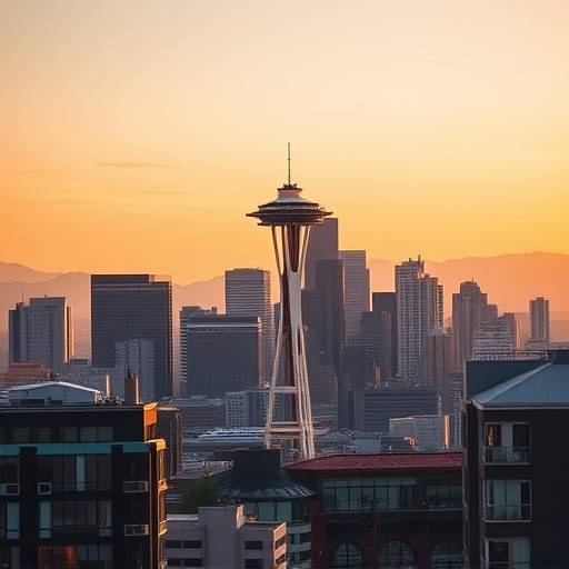 View of the Downtown Seattle skyline, representing Aetheria Academy's downtown campus.